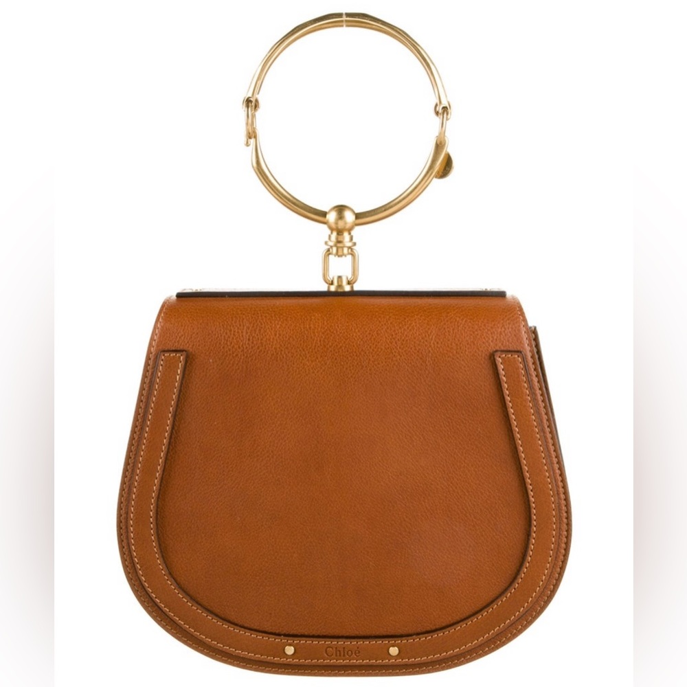 CHLOE Calfskin Nile Bracelet Bag in Caramel